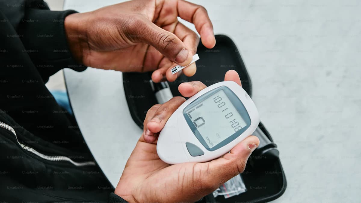 Patient bespreekt diabeteszorg, glucosewaarden en behandelkeuzes met zorgverlener