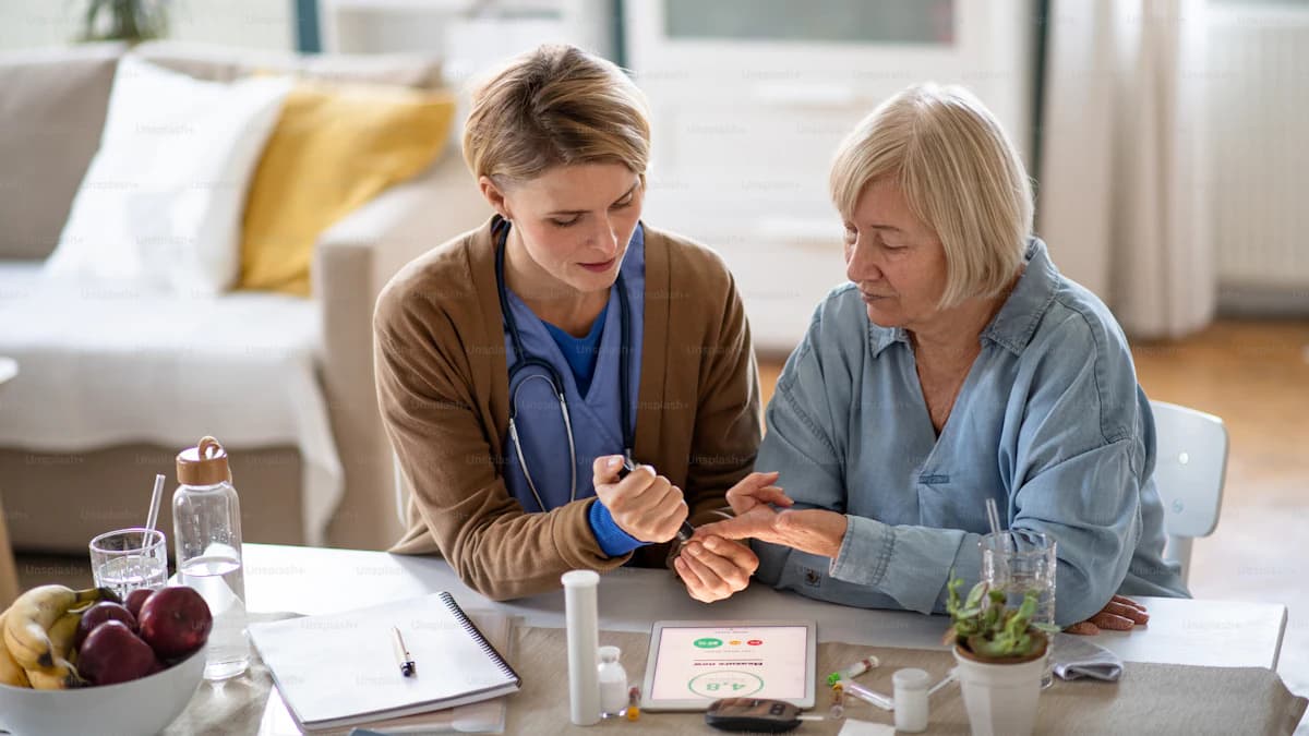 Patient bespreekt insulinepomp en glucosesensor met diabetoloog