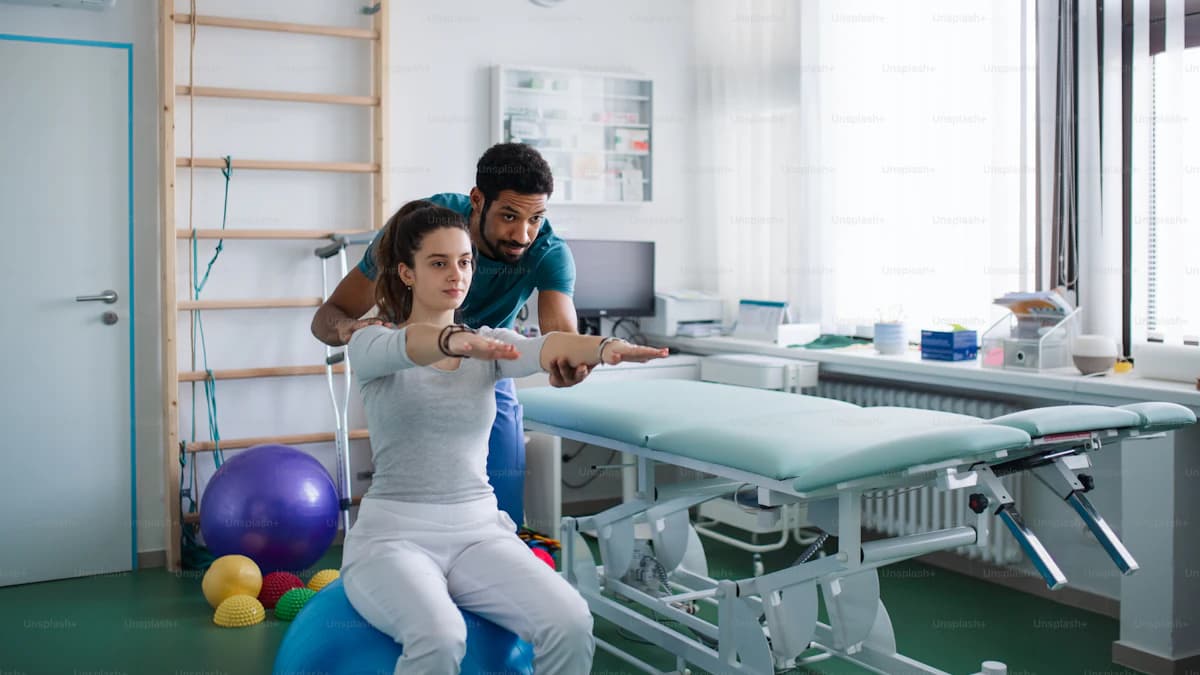 Oudere patient bespreekt vergoeding voor geriatriefysiotherapie met zorgverlener